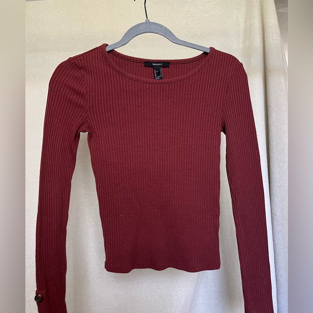 Forever 21 Long Sleeve Small Crop Top